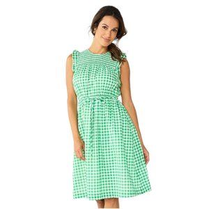 NWT DRAPER JAMES SLEEVELESS SMOCKED YOKE A-LINE DRESS (L)